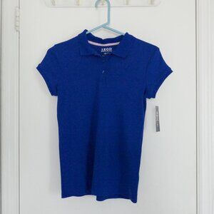 NWT Izod royal blue collared polo short sleeve shirt girls size L